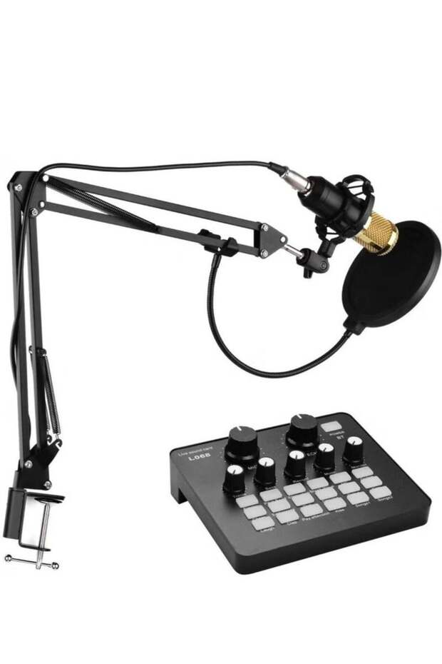 L068 Sound Card with Microphone Set for Ultimate Sound Recording Precision