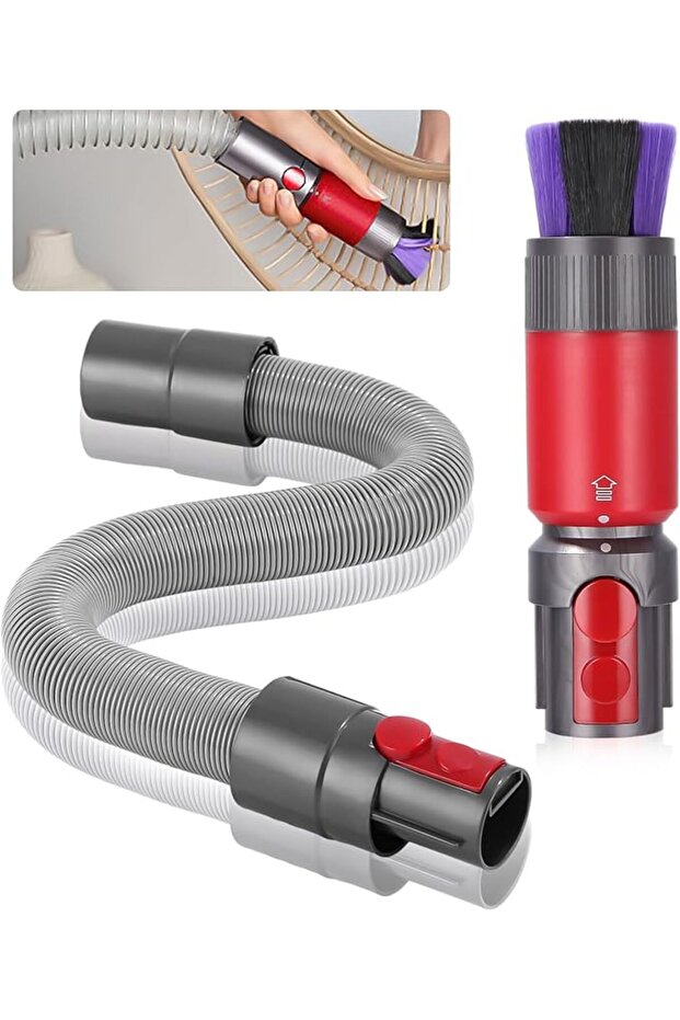 No-Residue Dust Brush Vacuum Accessory for Dyson V7 V8 V10 V11 V15 Scratch-Free Brush Flexible Tube Remove Dust Head Set