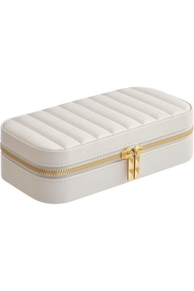 Jewelry Box - Jewelry Organizer - Jewelry Storage Box - For Rings, Earrings, Necklaces, Studs - Leather - White - 20.5*11.5*5.8 cm - Jewelry Rack