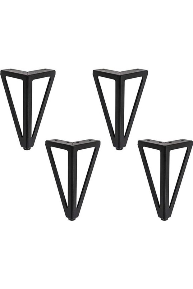 Metal Furniture Legs 15 cm - Set of 4 Black Table Legs for Coffee Tables, TV Tables and Furniture