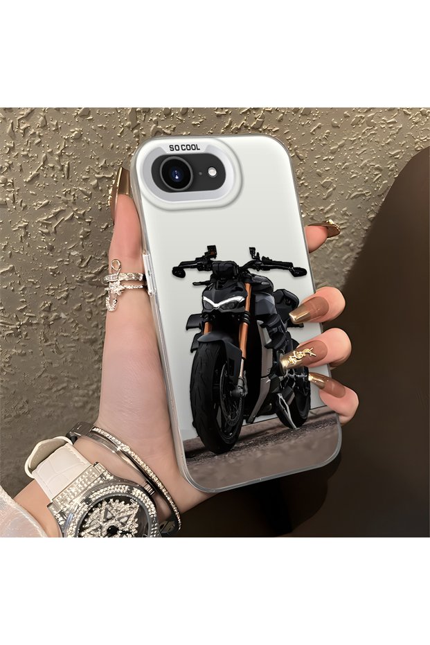 iPhone 17E Compatible Cool Sport Motorcycle Printed Matte Quality Soft Silicone Case