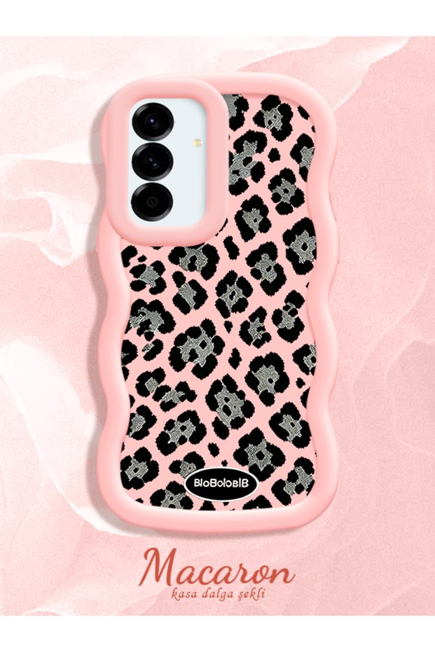 Samsung Galaxy A36/A56 Compatible Wavy Frame Leopard Print High Quality Silicone Phone Case