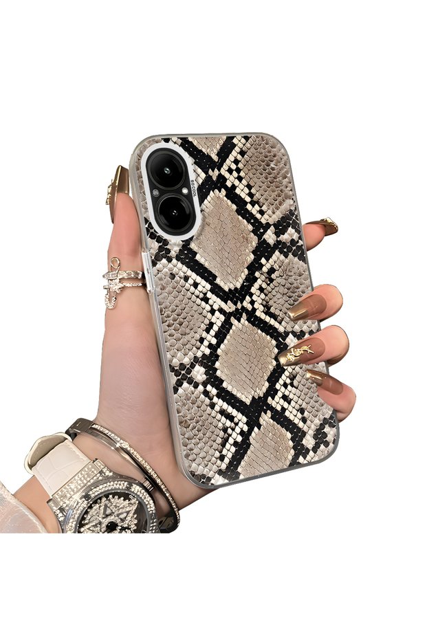 Realme C67 4g Compatible Hard Acrylic Back Silicone Edge Lens Protection Case