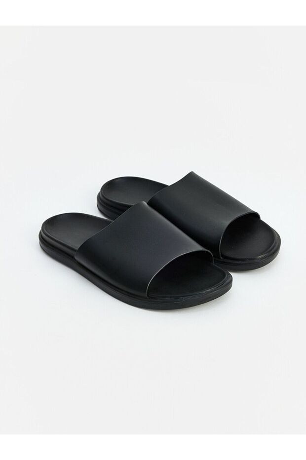 Lcw Steps Black Single Strap Men's Slippers