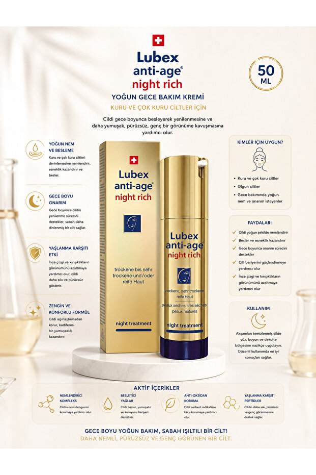 Anti-Age Night Skin Tone Equalizer Anti-Aging Night Cream for Dry and Mature Skin 50ml