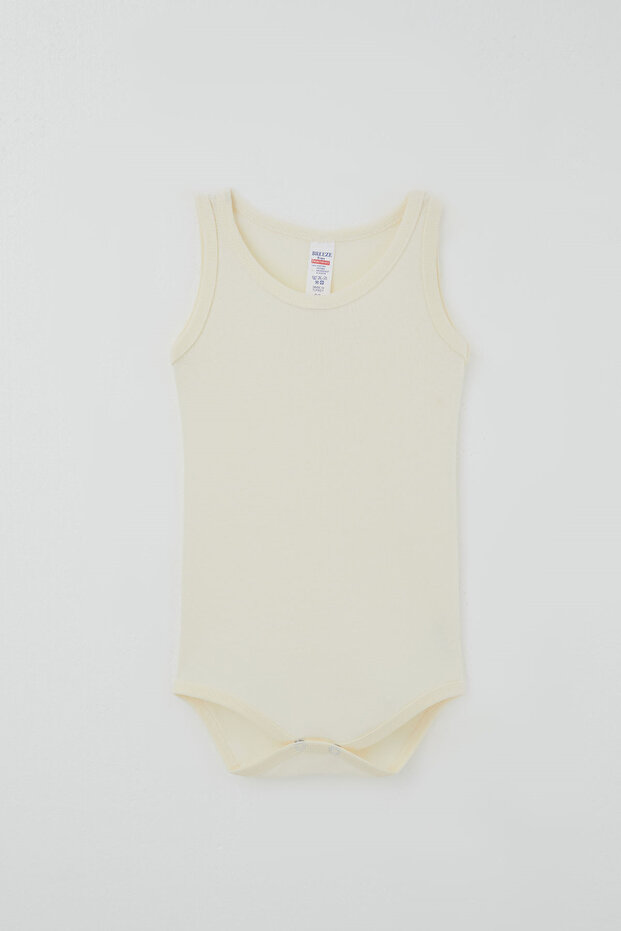 Boy's Snap-On Athlete Bodysuit Basic 1-3 Years, Cream