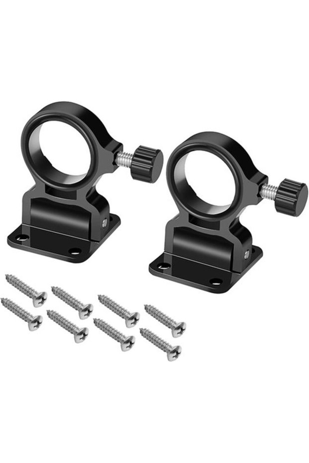 2-piece fishing umbrella holder, foldable parasol clamp, wall mounting, outdoor fishing umbrella bracket, balcony, terrace, fishing platform (black)