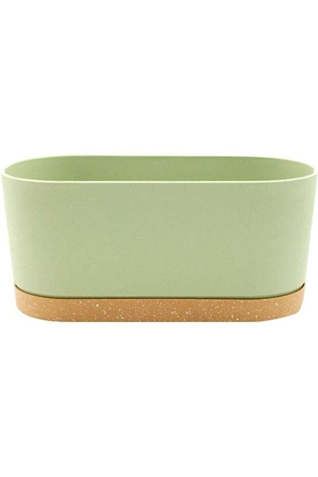 Rectangular plastic flower pot, vegetable planter, balcony pot, minimalist style, for bedrooms, balconies, and living rooms (green, style A) 40 x...