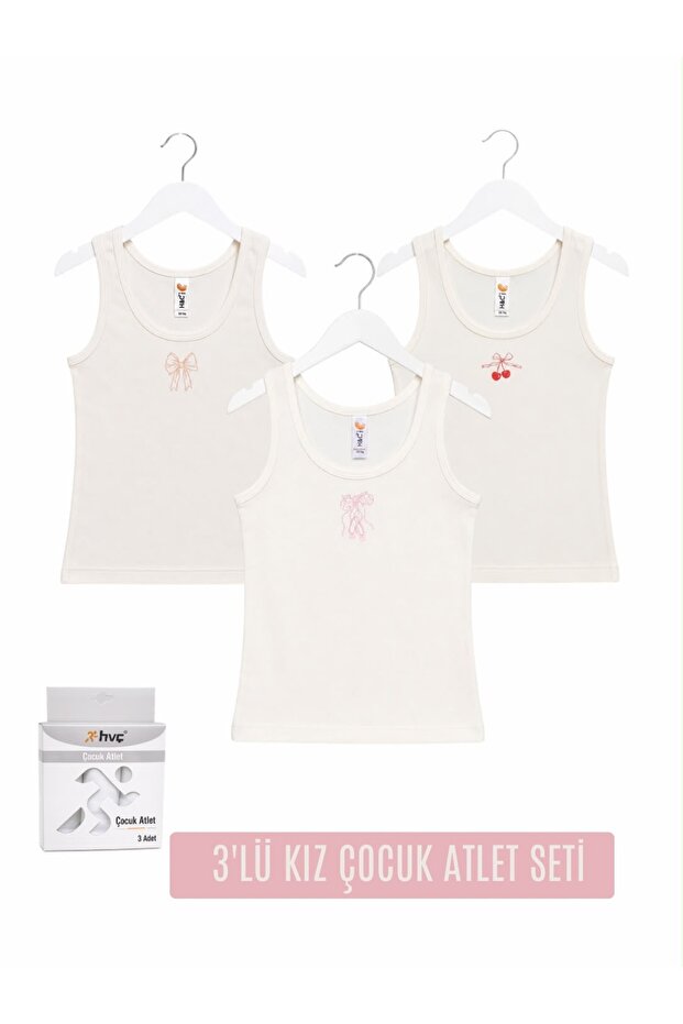 H&C 3-Pack Girls' Printed 100% Cotton Thick Strap Undershirt Soft Textured (1-12 Years)