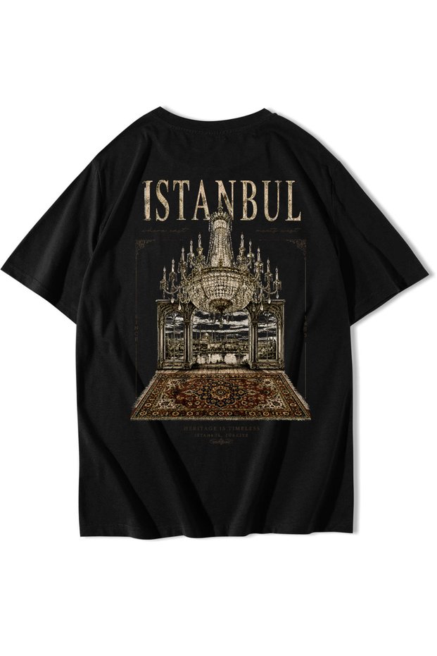 Unisex Oversize Heritage Is Timeless Istanbul T-Shirt Black