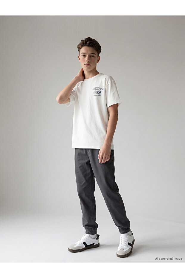 Nevavm Loose Fit Boy's Jogger Pants with Difference in Color