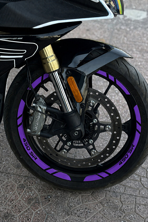 12 Pieces 450Sr Written Wheel Stripe Sticker Set for Cfmoto 450Sr