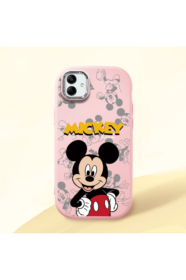 Samsung Galaxy A04 Compatible Case Camera Protector Pink Silicone Couple Phone Case with Character Pattern