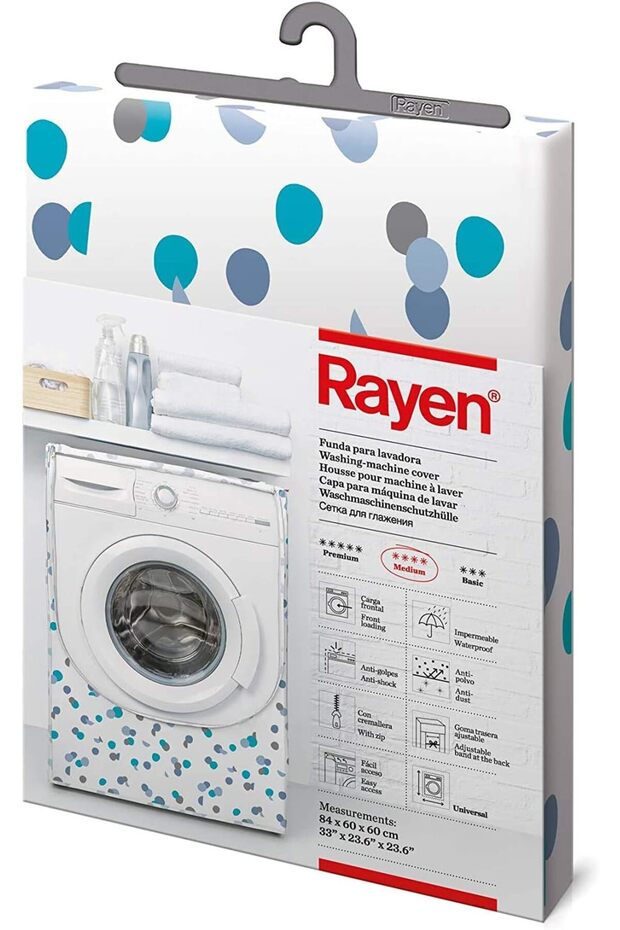 Medium Washer Machine case Front-Loading & Dryer with Zipper White-Blue, 84 x 60 cm