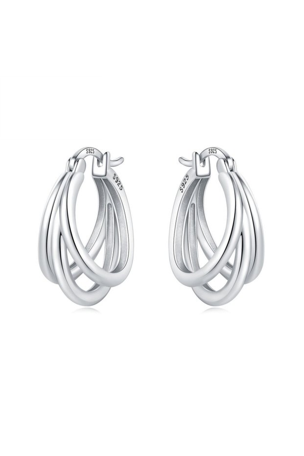OTE4054 2025 New 925 Sterling Silver Earring Hot sale insect Butterfly Astral Hoop Earrings Zircon F