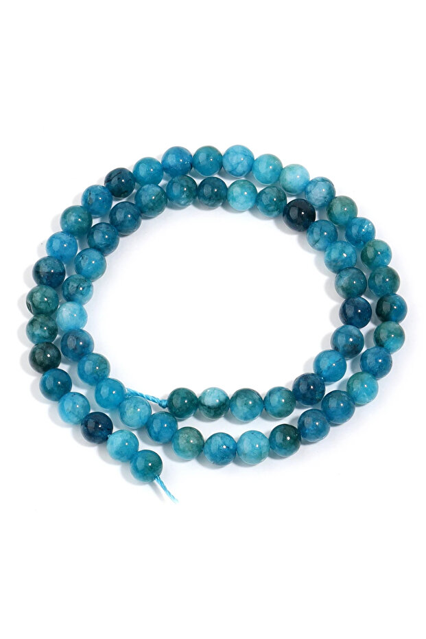 6mm--approx 57PCS 1 Strand Natural Blue Apatite Stone Beads 4/6/8/10/12mm Round Gem Bead for DIY Bra