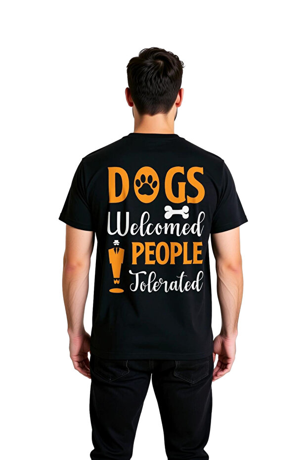 Dogs Welcome Vintage Style Printed Men's T-Shirt