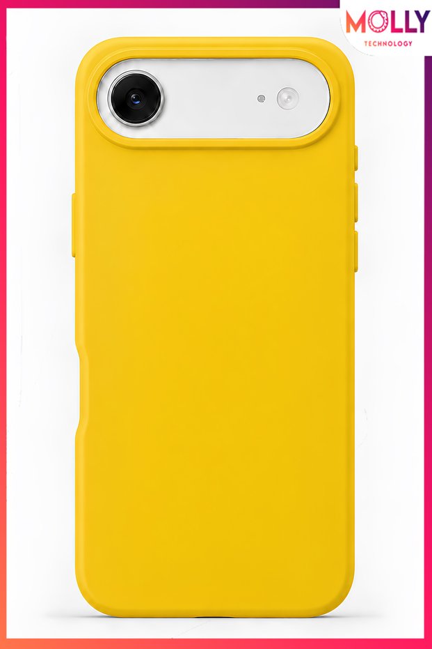 Yellow Liquid Inside Velvet Matte Silicone Case for iPhone 17 Air