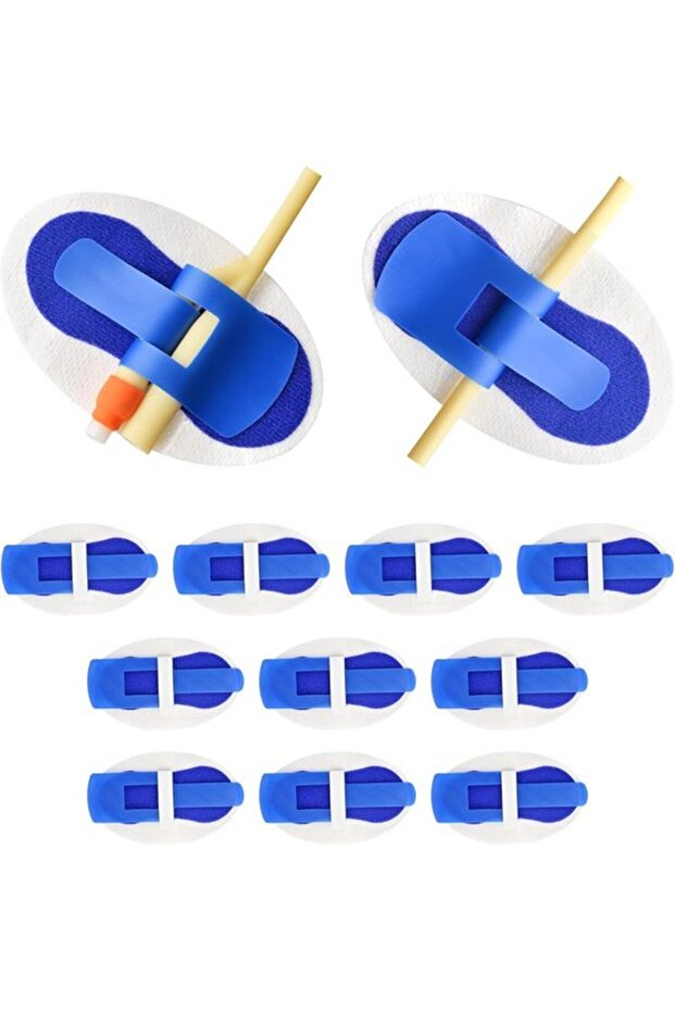 Urinary catheter fixation tape, self-adhesive urine bag fixation tape, suitable for PEG/G/feeding tubes, 10-pack - Blue