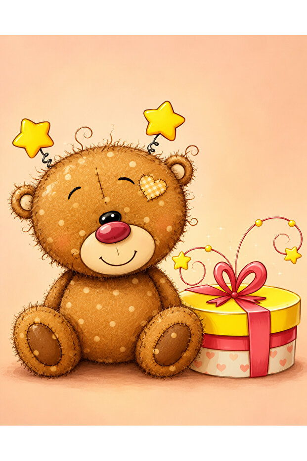 Diamond Mosaic Painting, Diamond Puzzle Kit Teddy Bear 20X30Cm