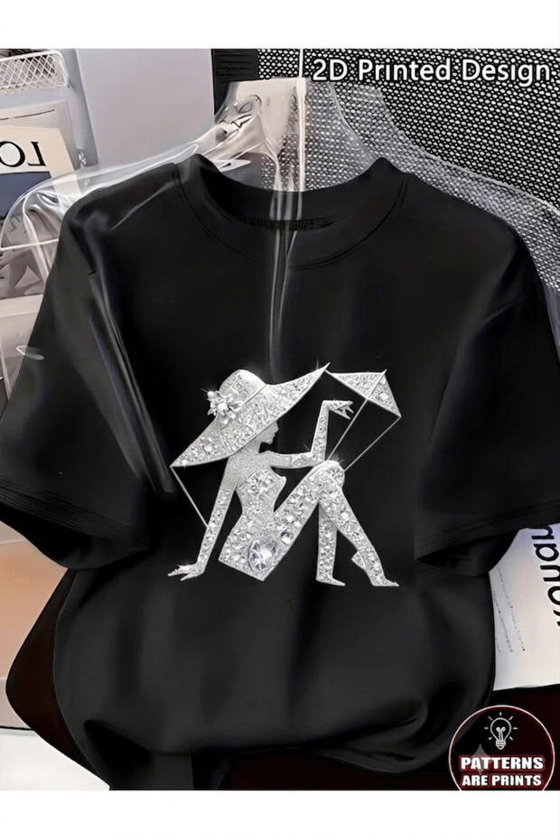 Umbrella bright character printed premium oversize t-shirt