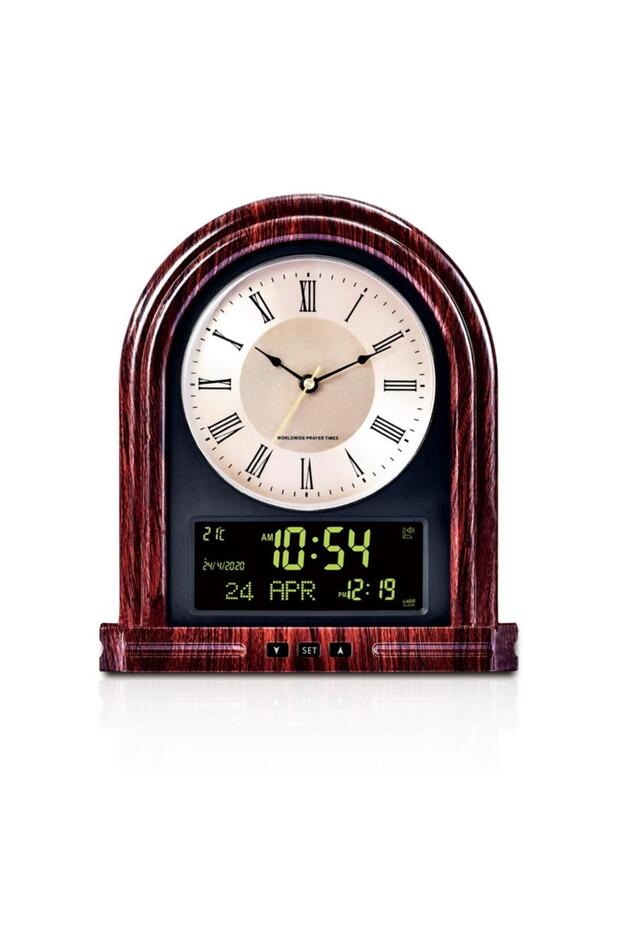 Digital Islamic Azan Prayer Clock with LCD Display, Qibla Direction, Hijri Calendar & Alarm