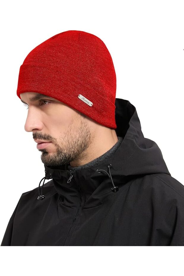 100% Merino Wool Beanie Hat for Women Men Winter Warm Cuffed Knit Cap