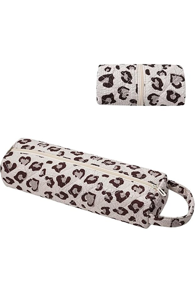Quilted Hair Tools Travel Bag, Portable Foldable Leopard Print Storage Organizer Case for Dyson Airw