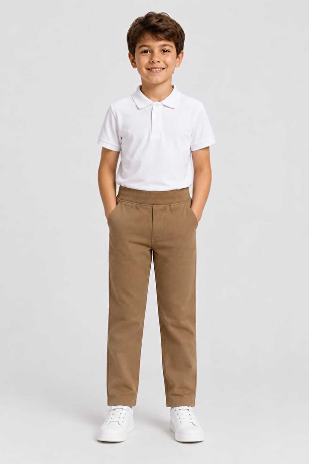 WAIST RUBBERED SCHOOL PANT