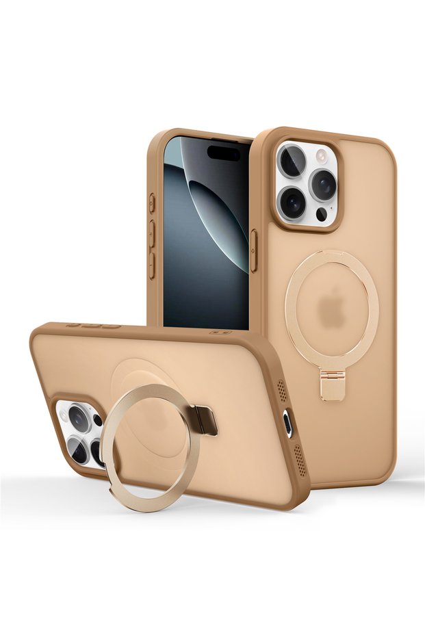iPhone 16 Pro Max Sand Matte Metal Ring Magnetic Phone Case for Magsafe IPhone 11 12 13 14 15 16 17