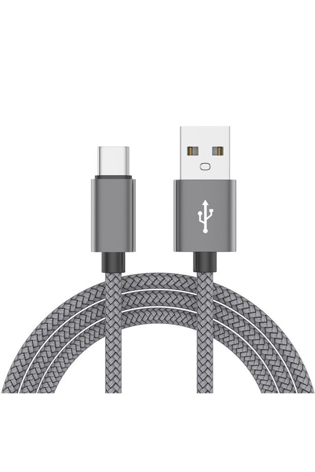 1m GR Nylon Data Cable Fast Charger USB A to Type C Charging Cable For Huawei Samsung Android Phone