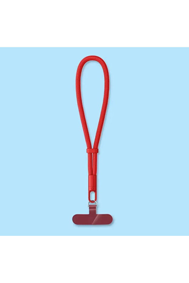 Red Universal Adjustable Mobile Phone Lanyard Short Wrist Strap with Self-locking Anti-drop Design D