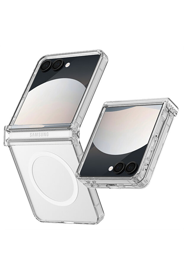 Galaxy Z Flip6 Pc + tpu clear for Z Flip 7 6 5 Case Clear Hinge Protection Compatible with Wireles