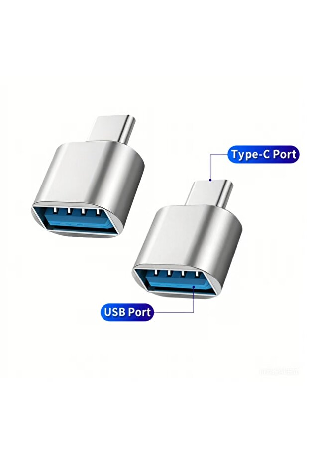 Silver2Pcs USB C to USB Adapter, USB C Male to USB 2.0 Female OTG Adapter, Transfer Data Fast Charge