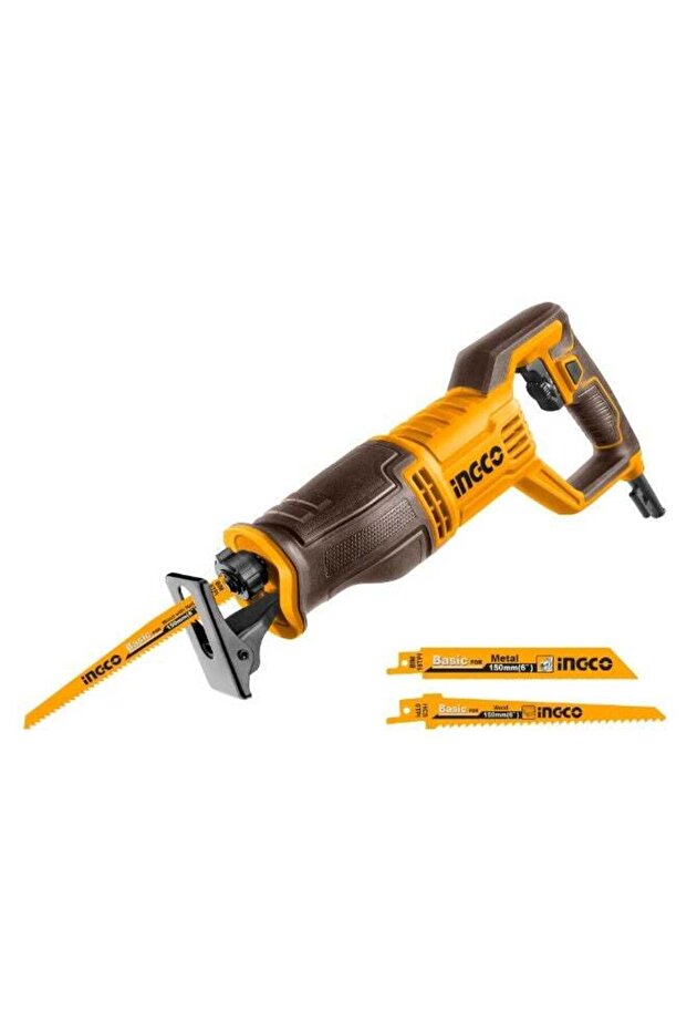 750W Reciprocating Saw, 900–3300RPM Variable Speed, 25mm Stroke, 115mm Wood Capacity, 2 Blades