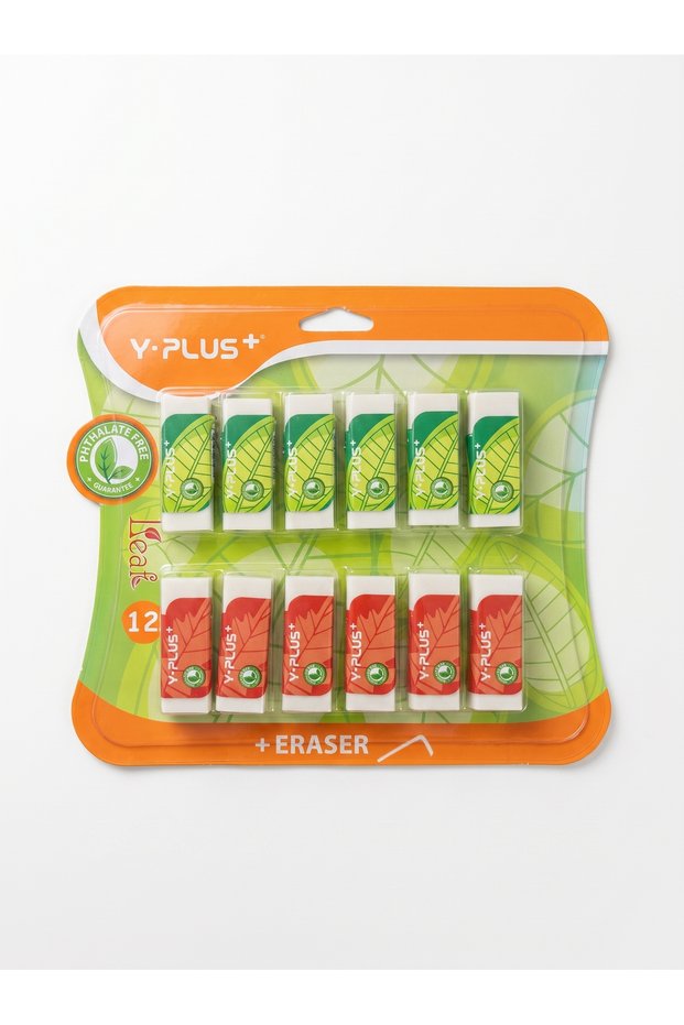 Y-Plus Leaf Eraser - Pack of 12 Pcs | Pencil Erasers for Kids, Adults Use in Home Schools Offices Sketches Paintings Fine Arts