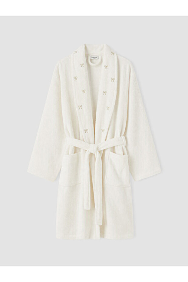 Esvab • Modern & Distinctive Women's Bathrobe with Bow Embroidery