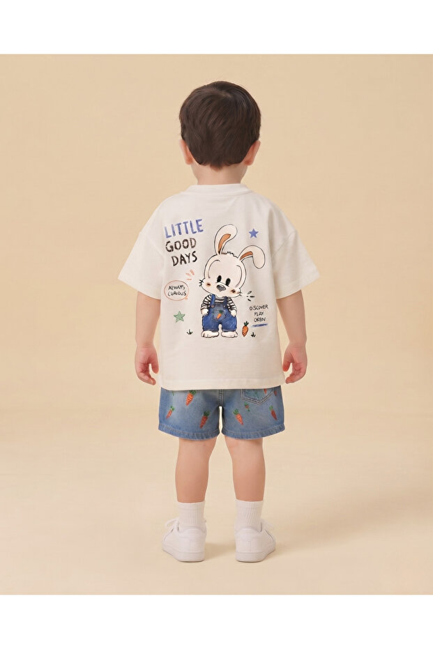 Little Good Days Rabbit Printed Oversize Kids T-Shirt