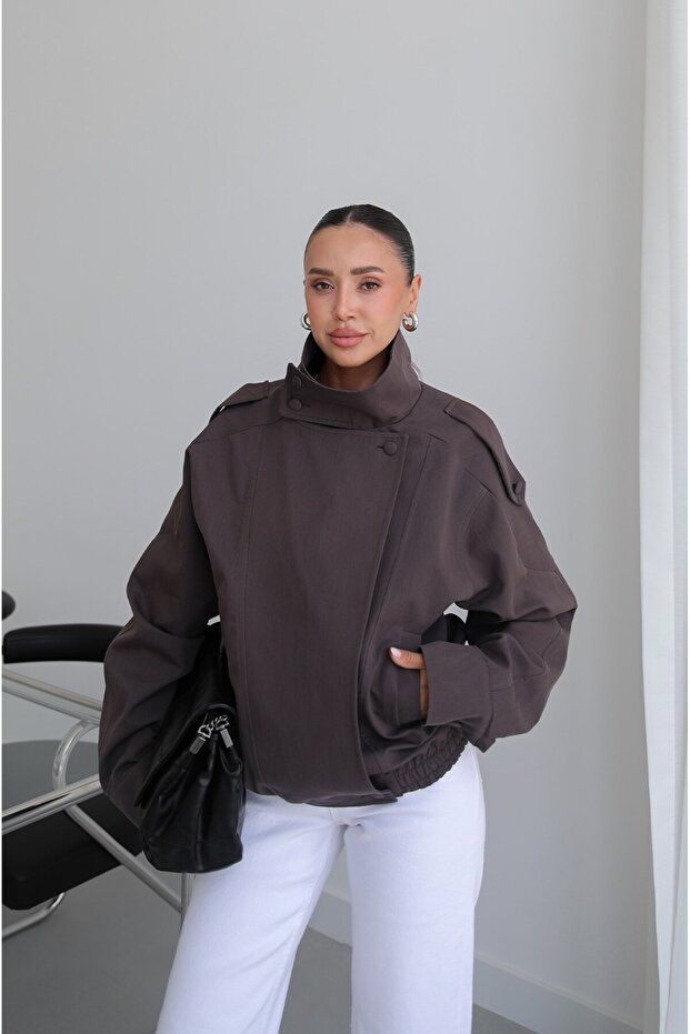 Acı Kahve Buca Stand Collar Bomber Jacket
