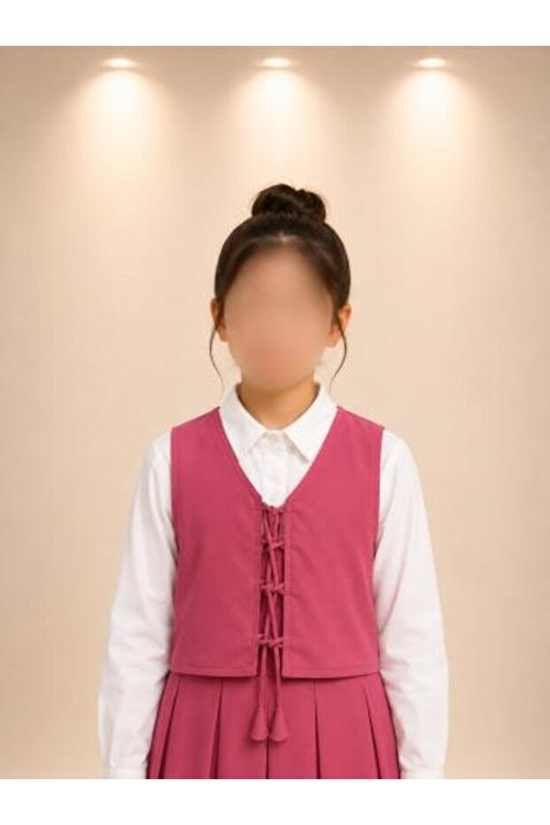 Pink School Chest Bag with Front Drawstring