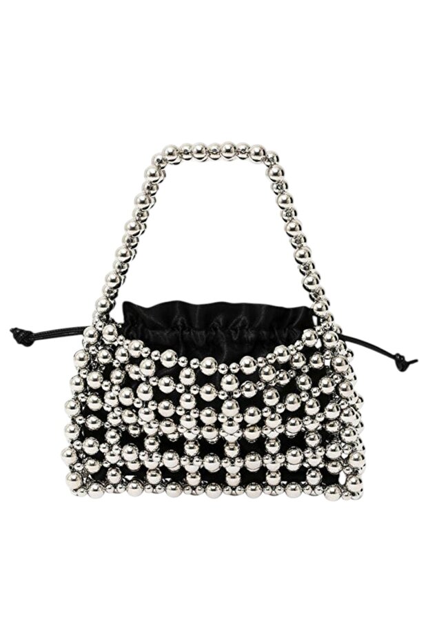 Women Beaded Top Handle Bag
