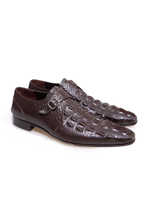 Brown Laceless Genuine Leather Leather Sole Men's Shoes