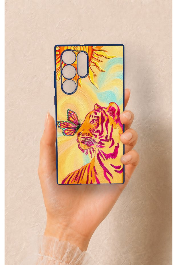 Samsung S22 Ultra Compatible Tiger of the Sun Patterned Silicone Case