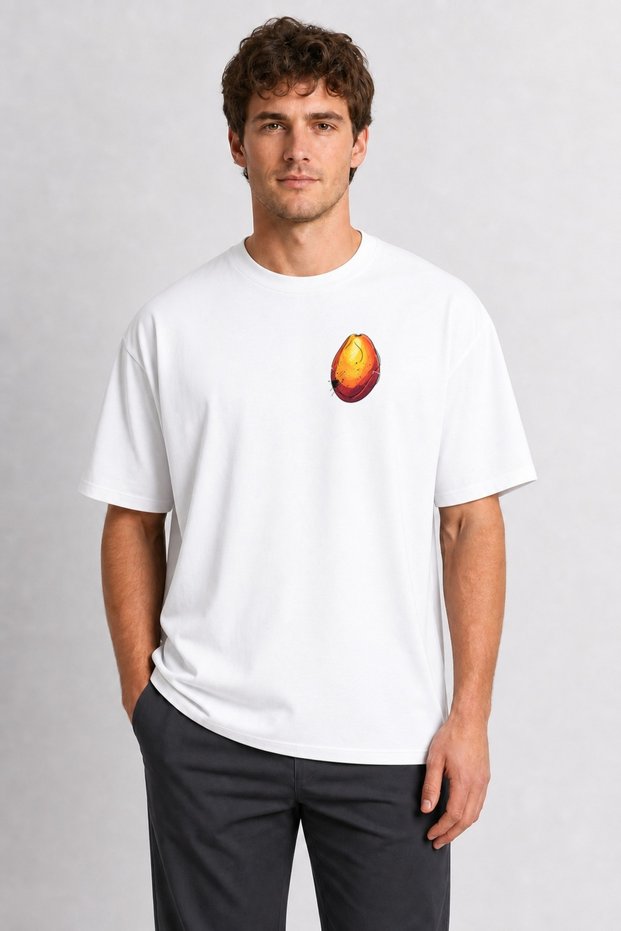 Mango Illustration Print T-Shirt - White