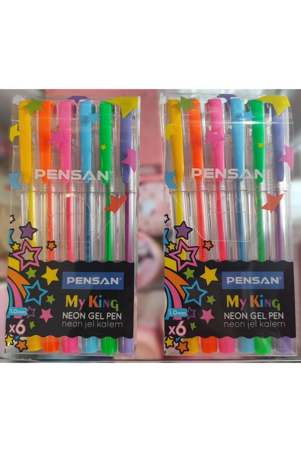 My King 6 Color Neon Gel Pen (2 Pieces) Jv8656569