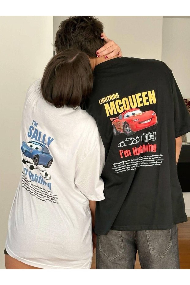 I'M Sally - Mcquenn I'M Lightning Back Printed Double Combination T-Shirt
