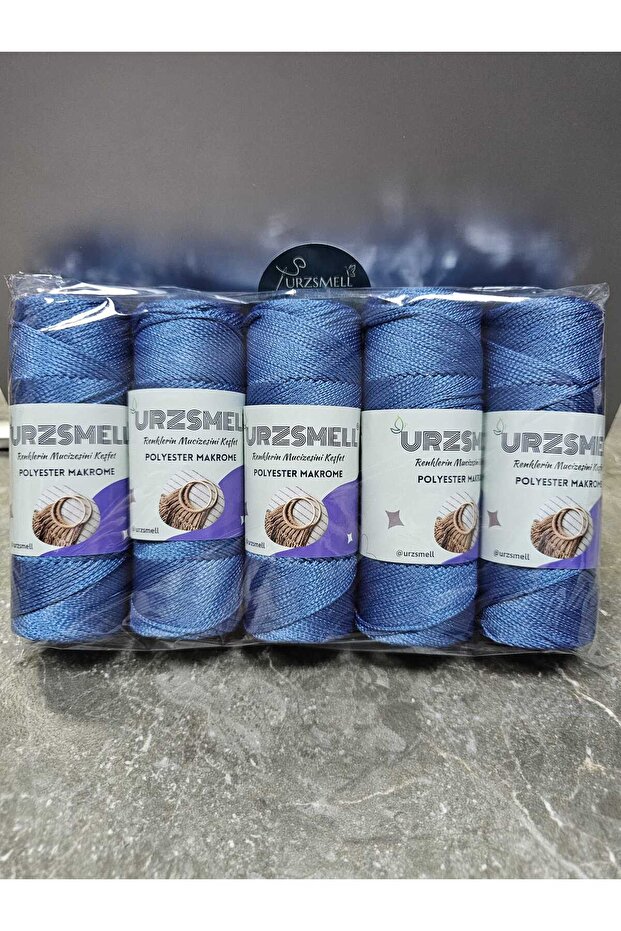 Polyester Macrame 500Gr, 5-Pack (100Gr-140Mt Each) No. 3. 2mm Supla, Bag and Accessory Thread 235Petrolblue