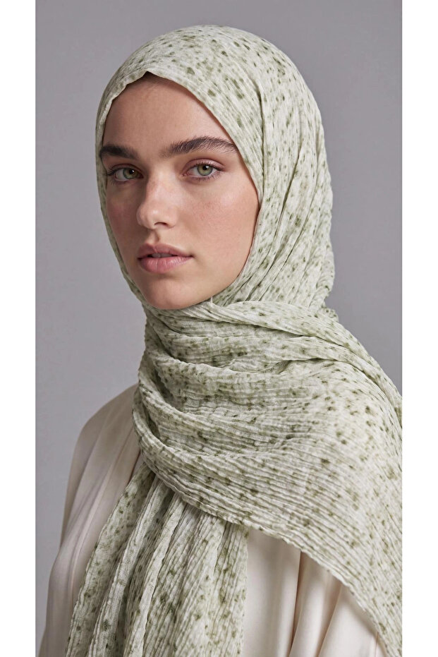 Muslin Spotted Shawl Khaki