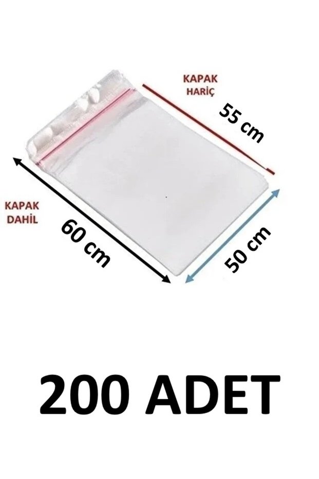200 Pieces 50 X 55+5 cm Adhesive Transparent Glossy Opp Bags 50X60 cm Opp Bags Dowry Bags
