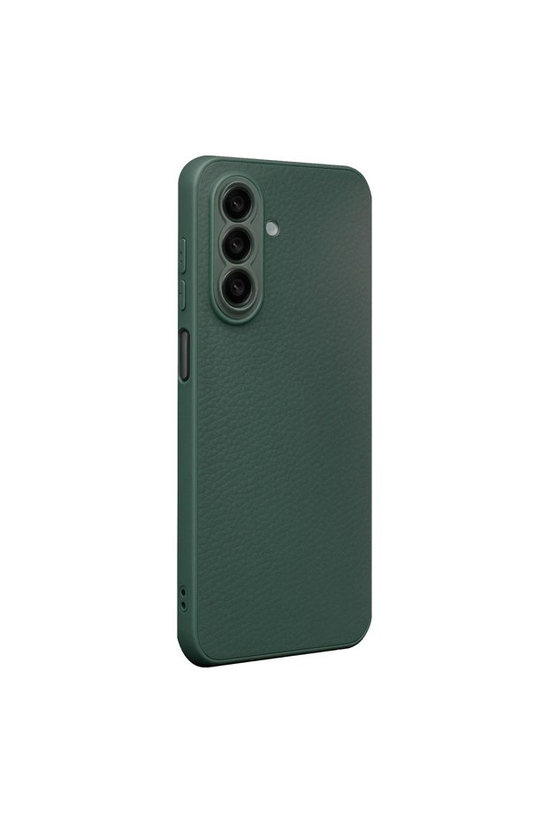 Samsung Galaxy S26 Fe Case Leather Look Thermax Silicone Case - Dark Green